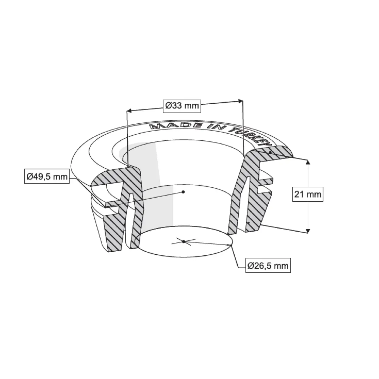 U-PVC HELA TAŞI ADAPTÖR CONTASI ( 1 1/4 - Q48-32 mm )