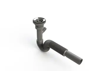 DONAU - LÜX GRİ KÖRÜKLÜ LAVABO / EVYE SİFONU (ÇAMAŞIR ÇIKIŞLI-Ø32)