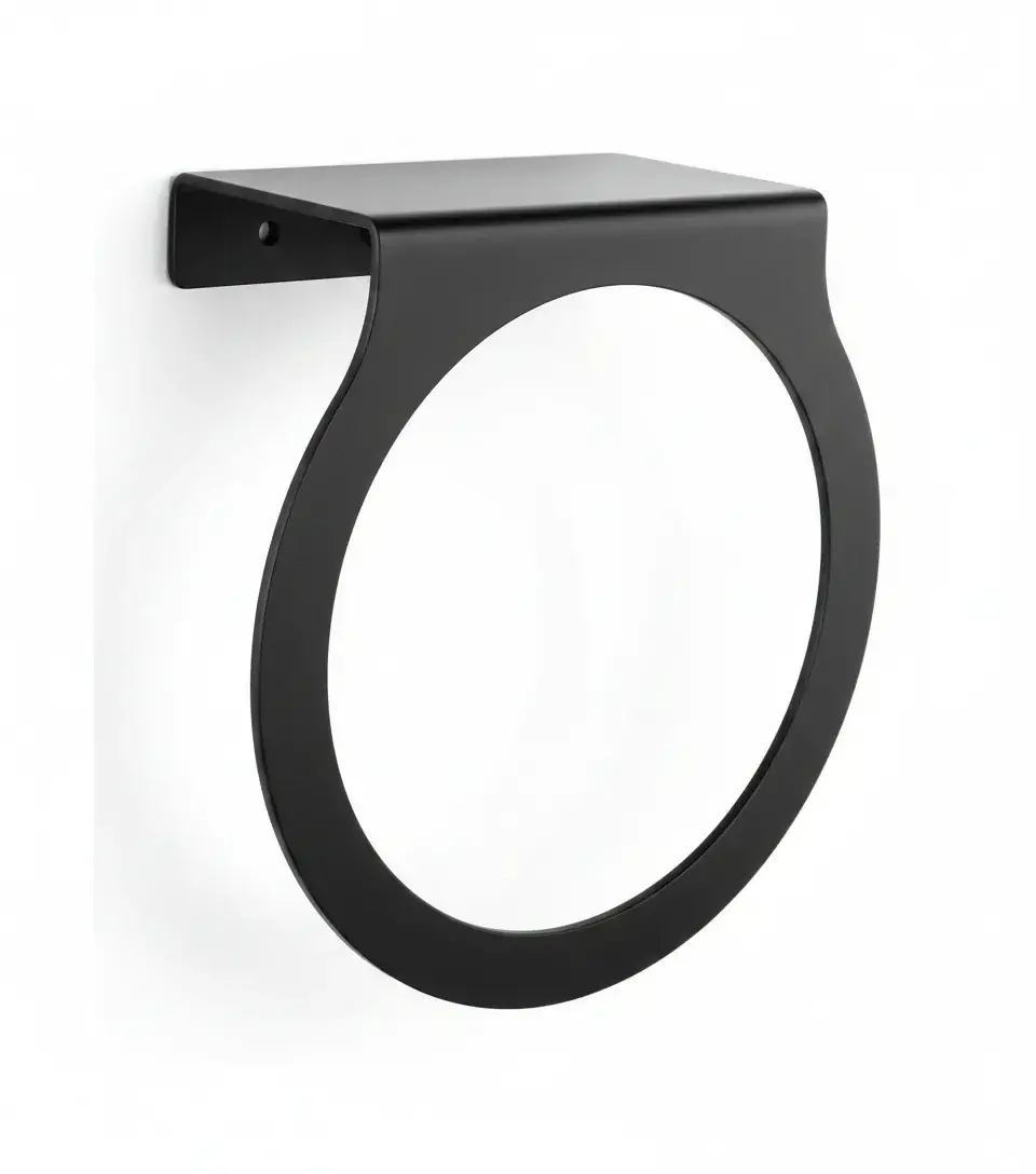 TEMA - TENOX DÜZ MAT SİYAH YUVARLAK HAVLULUK