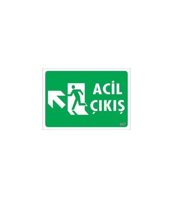 Acil Çıkış Uyarı Levhasi 25x35 KOD: 947