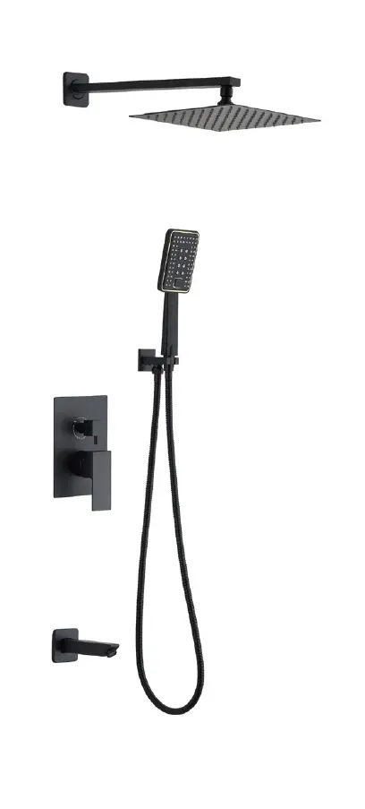 ANKASTRE BANYO TAKIMI KARE - SİYAH ( 3 YÖNLÜ )