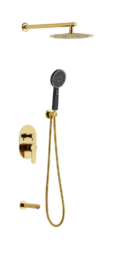 ANKASTRE BANYO TAKIMI YUVARLAK - GOLD ( 3 YÖNLÜ )