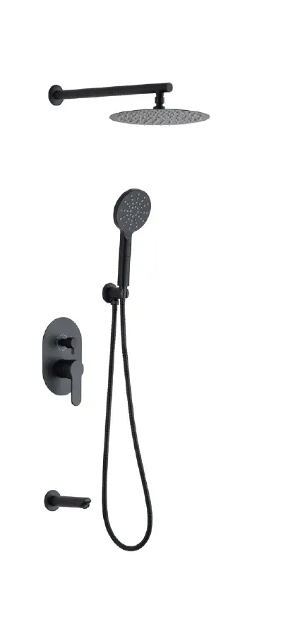 ANKASTRE BANYO TAKIMI YUVARLAK - SİYAH ( 3 YÖNLÜ )