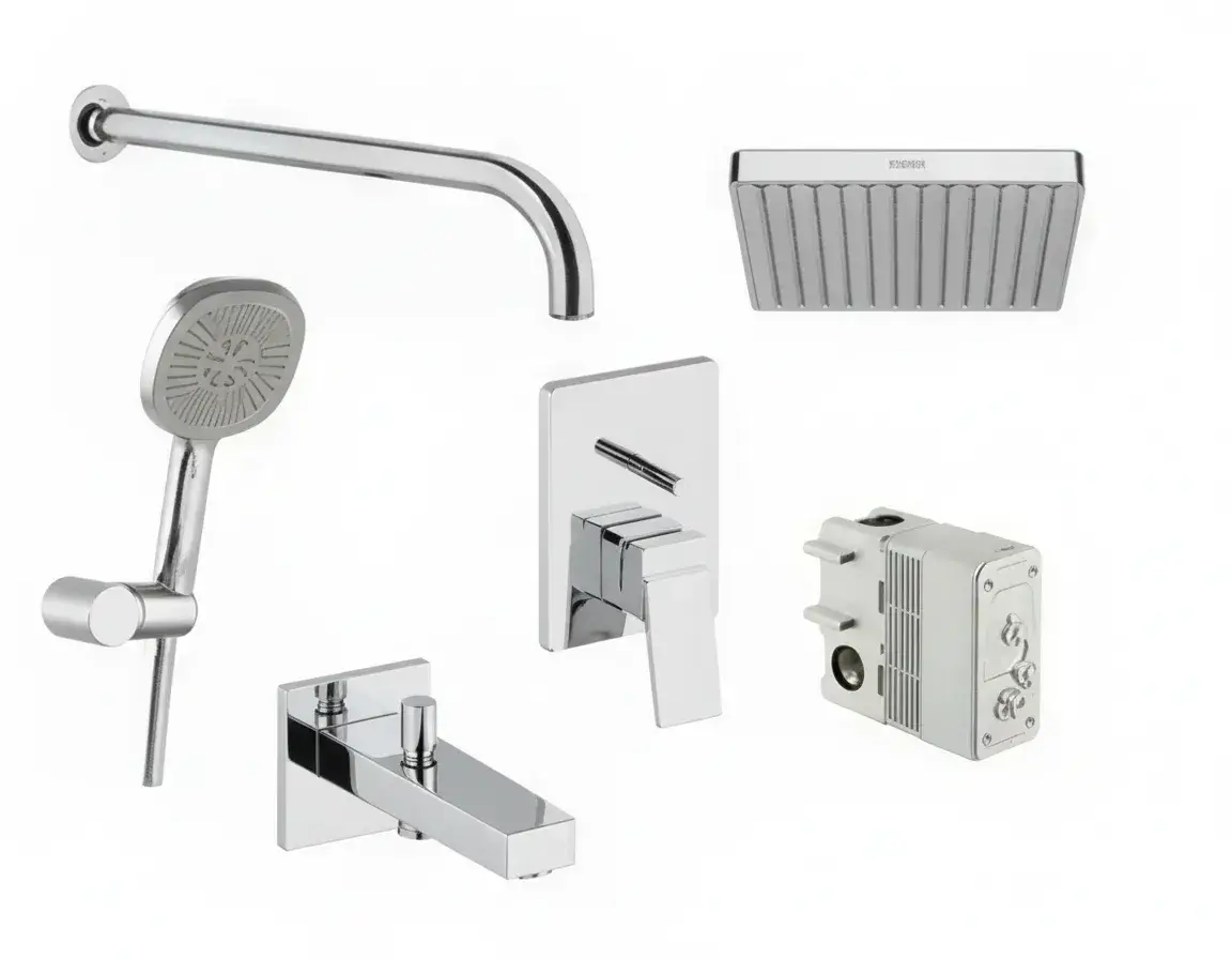 ARTEMA - Minimax Square Ankastre Banyo Seti, Krom ( A41949, A43732, A45915, A45913, A45652, A43595) Krom