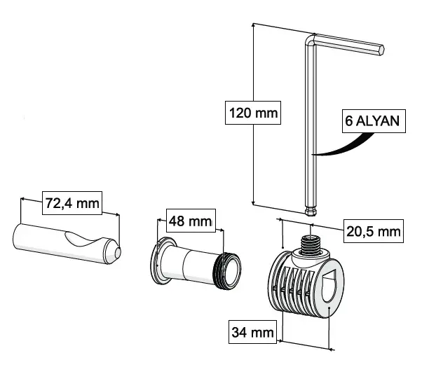 ASMA KLOZET GİZLİ MONTAJ SETİ T1 - ÜSTTEN MONTAJ