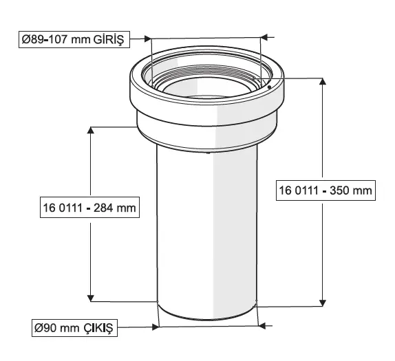 ASMA KLOZET  PİS SU ÇIKIŞ BORUSU
