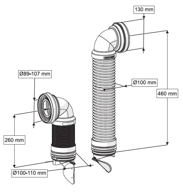 ÇELİK TELLİ DİRSEKLİ KÖRÜKLÜ KADA VE ÇEKVALF KEMİRGEN BARİYERİ
