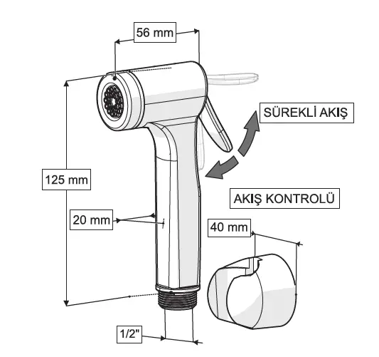 CONSOLATUS PASLANMAZ ÇELİK HORTUMLU TAHARETMATİK (ALTIN)