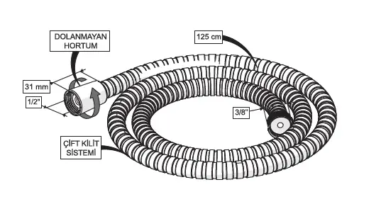 CONSOLATUS PASLANMAZ ÇELİK HORTUMLU TAHARETMATİK (ALTIN)