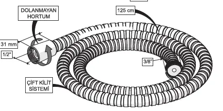 CONSOLATUS PASLANMAZ ÇELİK HORTUMLU TAHARETMATİK (KROM)
