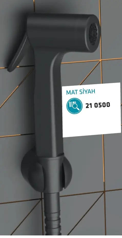 CONSOLATUS PASLANMAZ ÇELİK HORTUMLU TAHARETMATİK (MAT SİYAH)