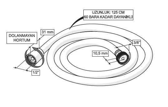 CONSOLATUS PVC HORTUMLU TAHARETMATİK (SİYAH)