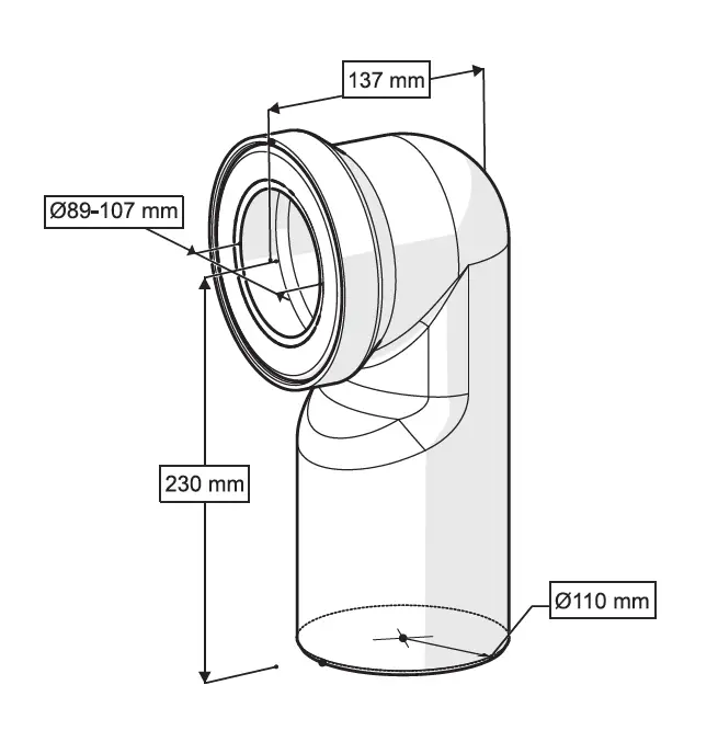 DİRSEKLİ KLOZET ÇIKIŞ BORUSU Q110 mm