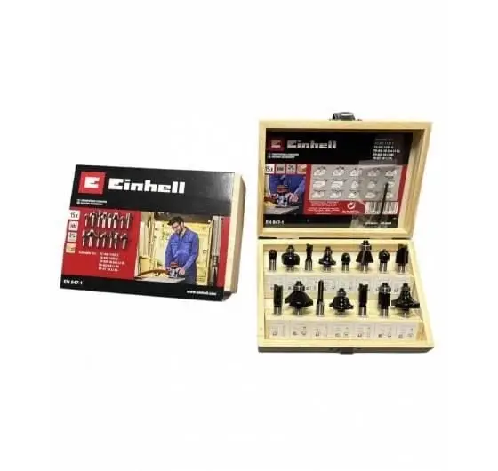 Einhell  15 Parça Karışık Freze Ucu Seti 8 mm Şaft