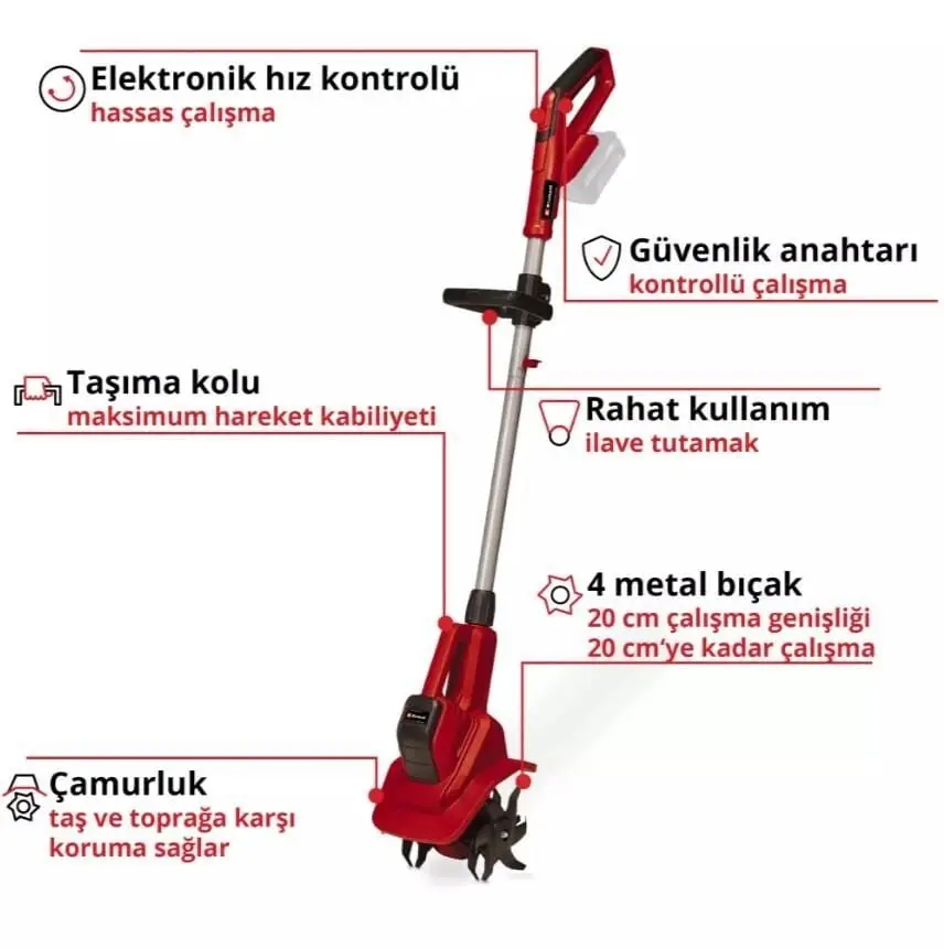 Einhell GE CR 18/20 Lİ E Solo Toprak Frezeleme Makinası