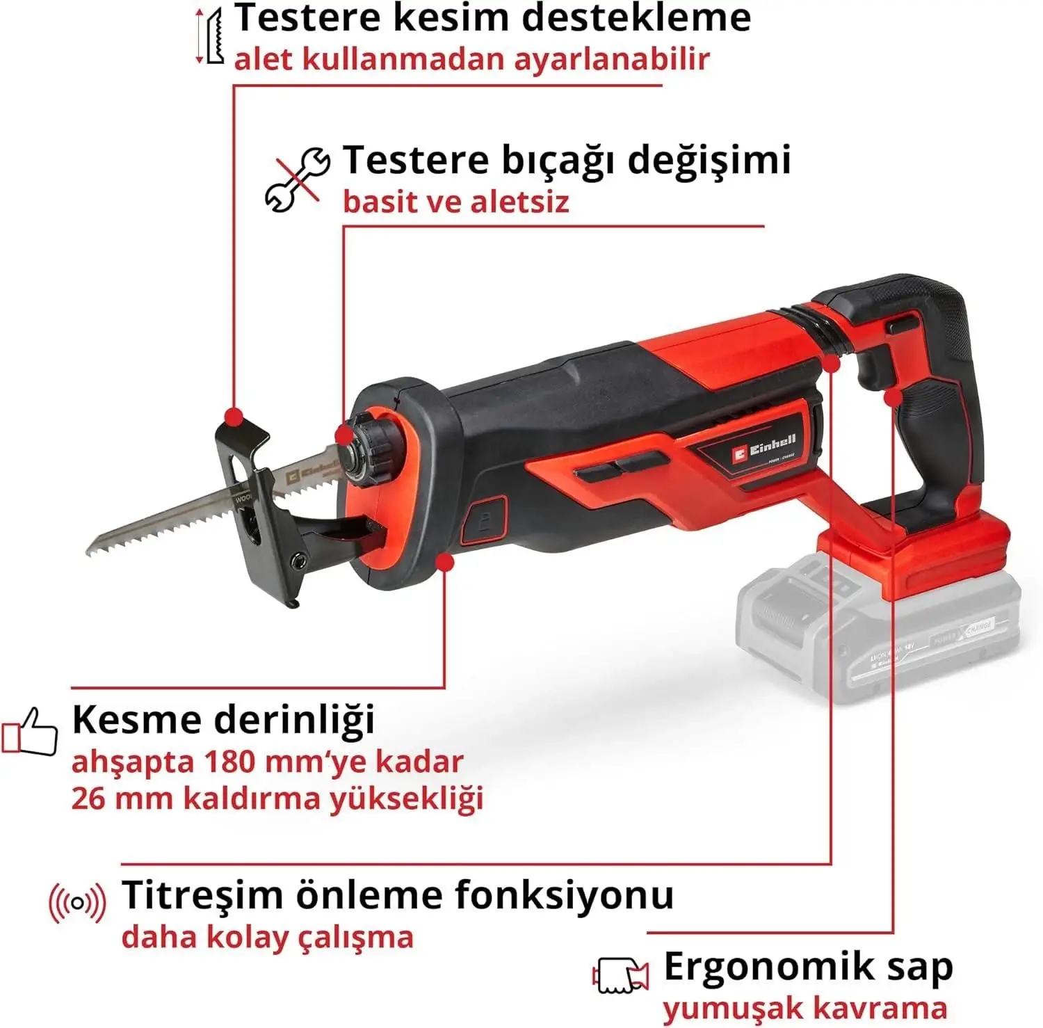 Einhell TE-AP 18 Li Solo Kılıç Testere