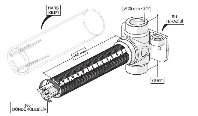 ELIXIR ANKASTRE ARA KESME VALFİ (PLASTİK VOLAN-3/4 PPRC GÖVDE)