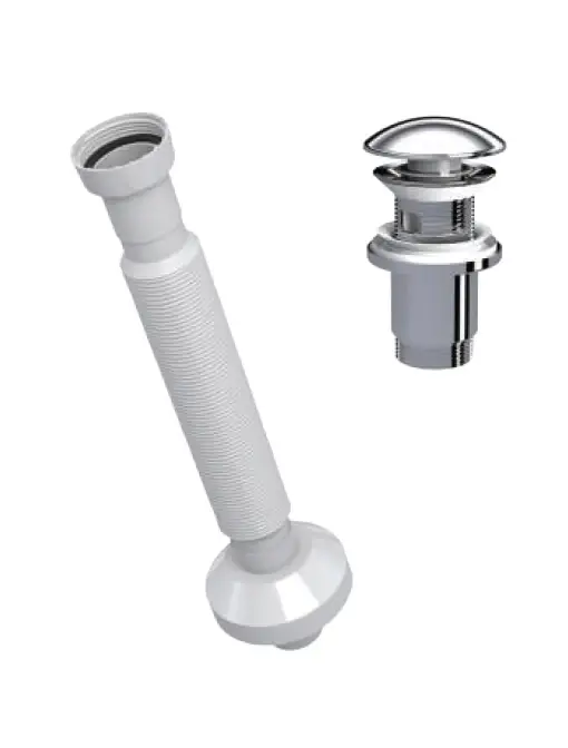 ELİXİR PUP - UP KÖRÜKLÜ SET (PARLAK KROM - SERAMİK BAŞLIK - TAŞMA DELİKLİ)