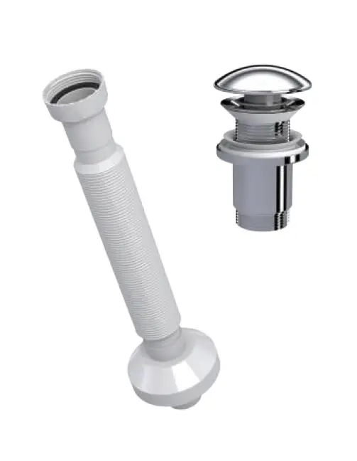 ELİXİR PUP - UP KÖRÜKLÜ SET (PARLAK KROM - SERAMİK BAŞLIK - TAŞMA DELİKSİZ)