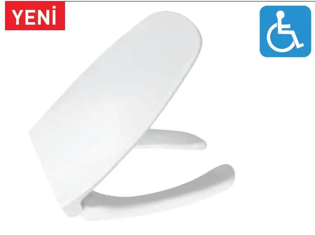 ENGELLİ KLOZET KAPAĞI (YAVAŞ KAPANAN - METAL MENTEŞE TAKIMI - ÜSTTEN SIKMALI)