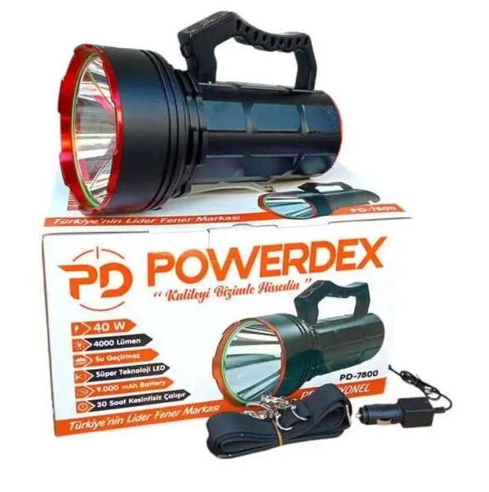 Ennalbur Powerdeks PD-7800 40 Şarjlı Güçlü El Feneri 40 Watt