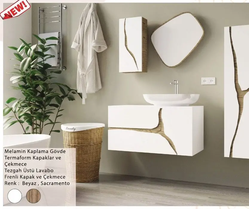 ENSA Rüzgar 80 cm Banyo Dolabı Takımı