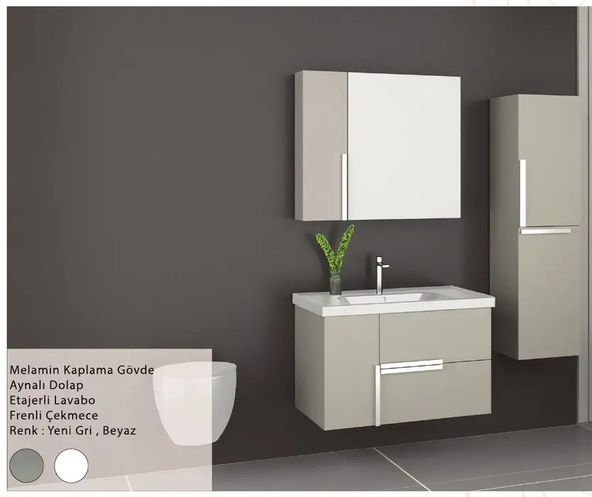 ENSA Tlos 80 cm Banyo Dolabı Takımı