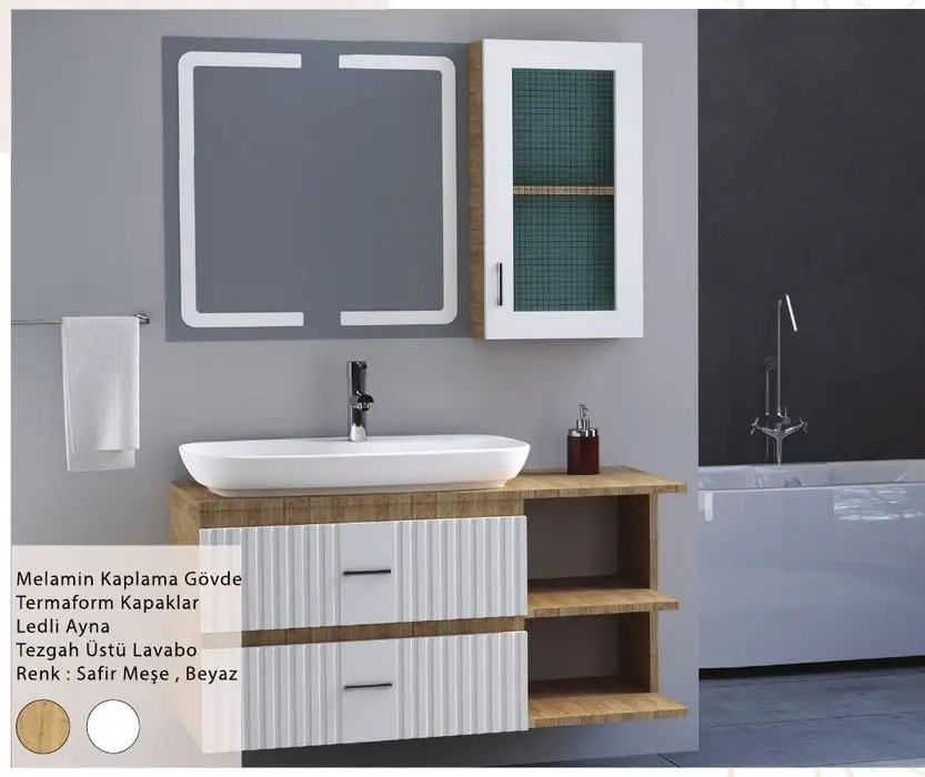 ENSA Zeugma 120 cm Banyo Dolabı Takımı
