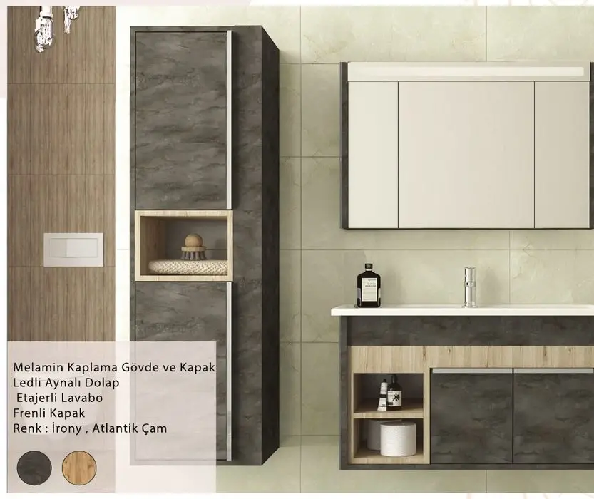 ENSA Efes 80 cm Banyo Dolabı Takımı