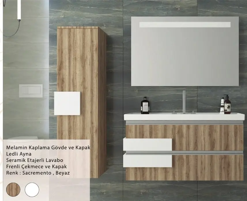 ENSA Perge 65 cm Banyo Dolabı Takımı
