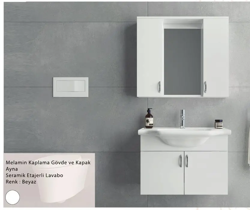 ENSA Girit 80 cm Banyo Dolabı Takımı