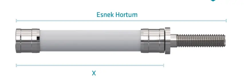 ESNEK TAHARET ÇUBUĞU KÜRESEL PASLANMAZ ÇELİK UÇLU RAKORLU