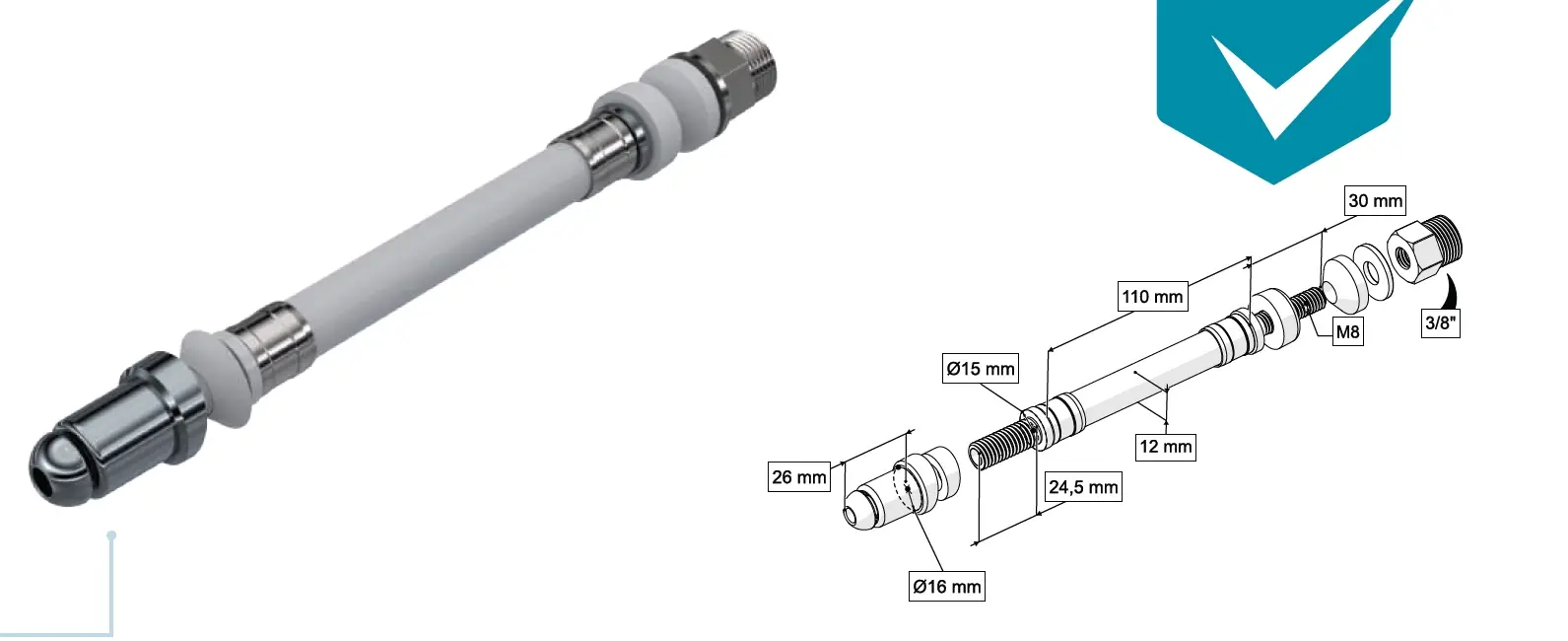 ESNEK TAHARET ÇUBUĞU REKORLU KROM UÇLU