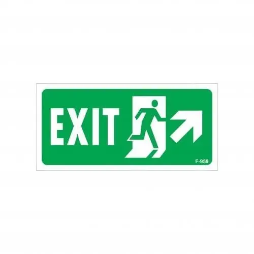 Exit Sağ Yukarı Uyarı Levhası 17,5x25 KOD:959
