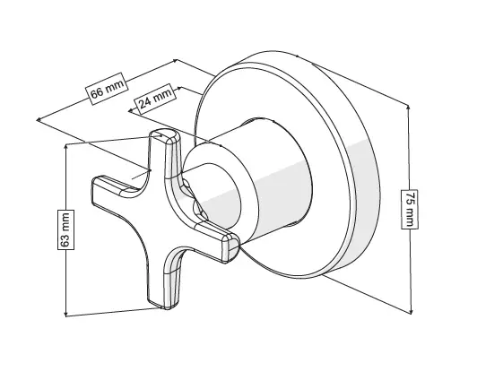 FELİX ANKASTRE ARA KESME VALFİ (PLASTİK VOLAN-1/2 PPRC GÖVDE)
