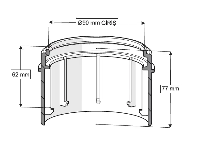 GÖMME REZERVUAR PİS SU ÇIKIŞ ADAPTÖRÜ