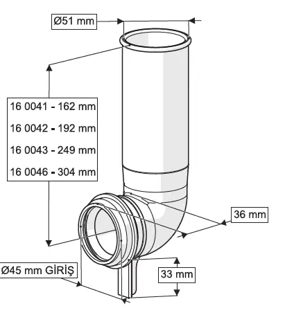 GÖMME REZERVUAR TEMİZ SU DİRSEĞİ