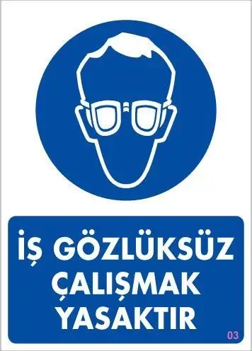 İş Koruyucu Takınız Uyarı Levhası 25x35 KOD:3