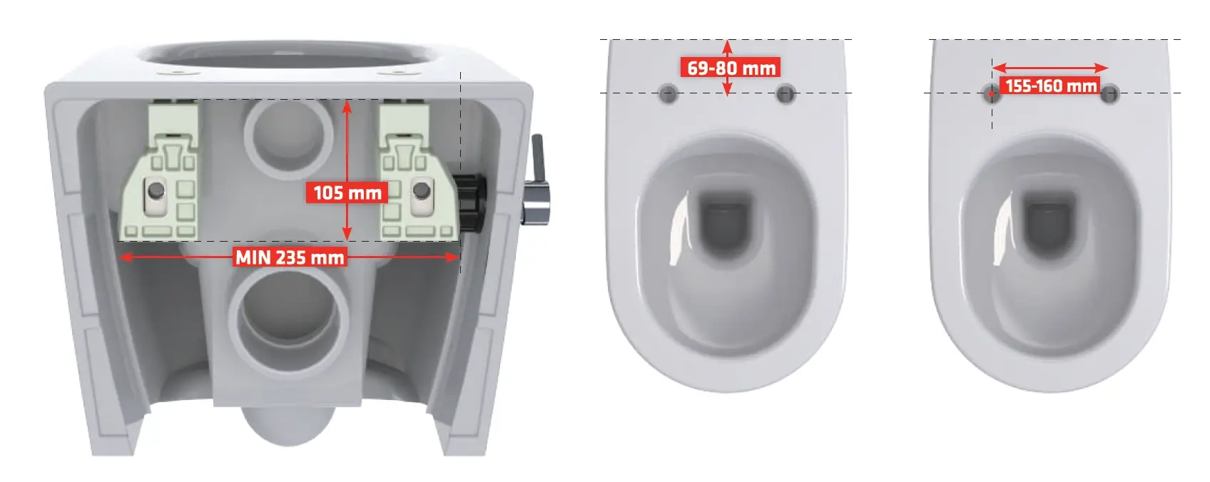 IZYFİX ASMA KLOZET GİZLİ MONTAJ SETİ GM4 + 1 UZATMALI