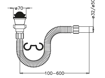 JAPAR - Körüklü Lavabo Sifonu Q32