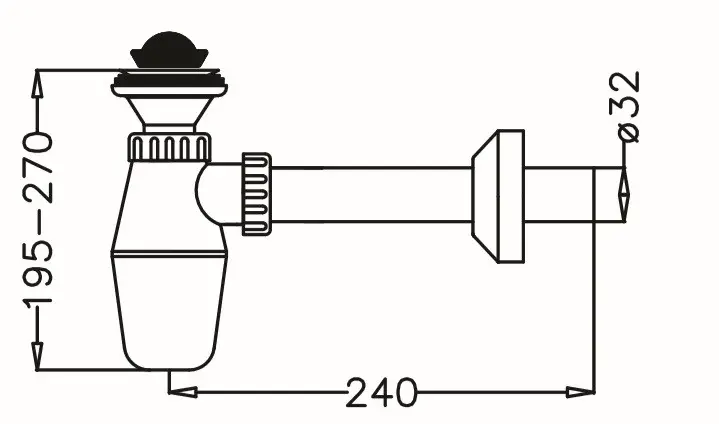 JAPAR - Lavabo sifonu Q32 Taslı ( 1 1/4 )