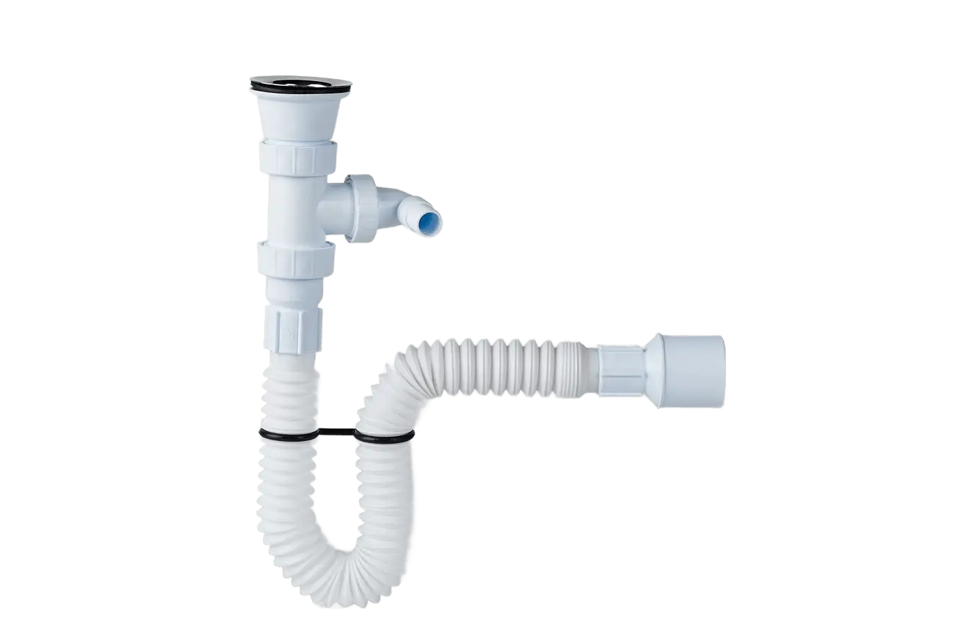 JAPAR - Lavabo ve Evye Sifonu Körüklü 11/2 Q50 (Çamaşır ve Bulaşık Makine Girişli )