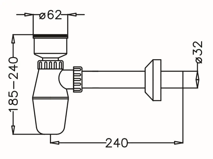 JAPAR - Taslı Pisuvar Sifonu Q32