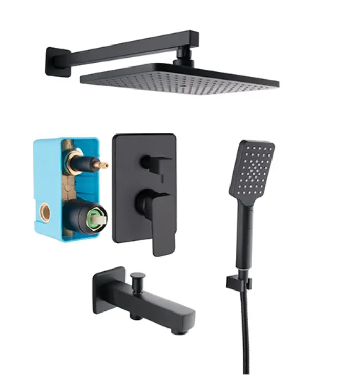 KARE - ANKASTRE BANYO SETİ 2 YOLLU SİYAH