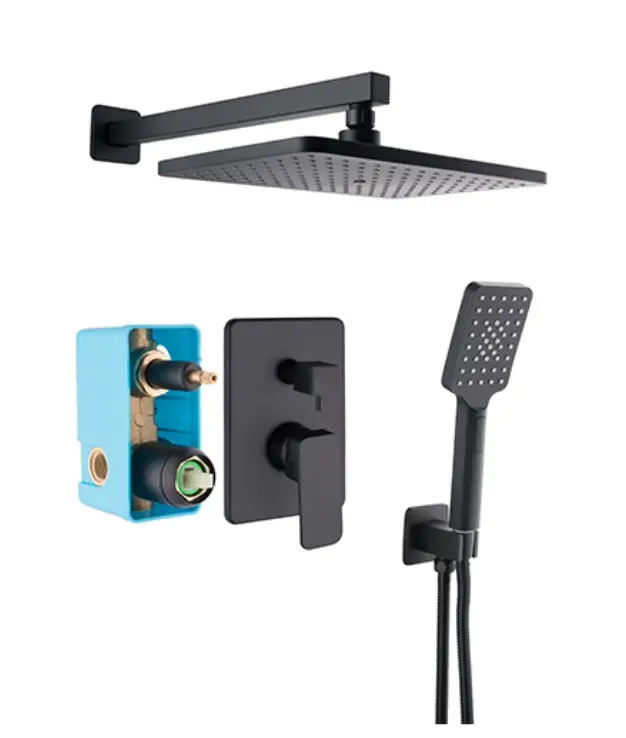 KARE - ANKASTRE BANYO SETİ 2 YOLLU SİYAH