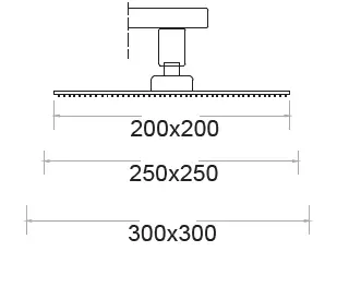 KARE - ANKASTRE TEPE DUŞ BAŞLIGI (304 PASLANMAZ - KROM)