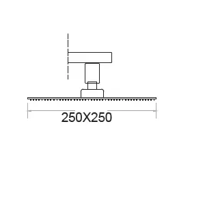 KARE - ANKASTRE TEPE DUS BASLIGI 304 PASLANMAZ (SİYAH - 225X225)