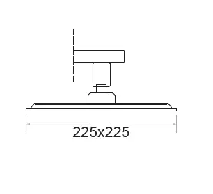 KARE - ANKASTRE TEPE DUŞ BAŞLIGI ABS (KROM - 225X225)