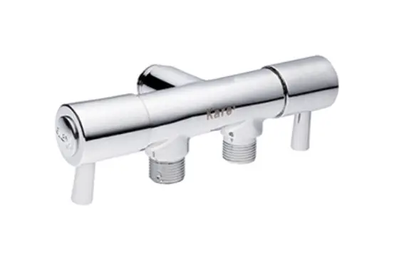 KARE - ÇİFTLİ TAHARET MUSLUGU  1/2 (ZAMAK BAŞLINÇ - PRİNÇ SALMASTRA)