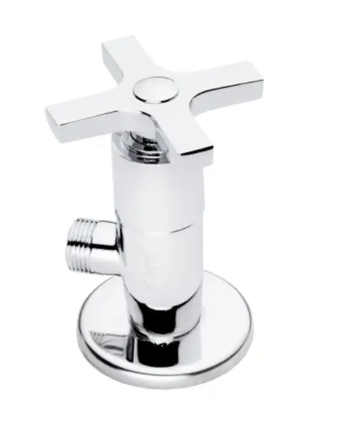 KARE - DEKORATİF ARA MUSLUK 1/2 AÇ-KAPA (ZAMAK BAŞLIK-PRİNÇ SALMASTRA)